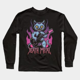 Death Metal Satanic Baphomet Cat Long Sleeve T-Shirt